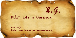 Márián Gergely névjegykártya