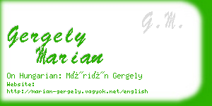 gergely marian business card